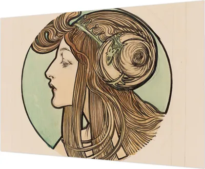 Produktbild von Wandtapete - Dekorative Tapete für Wohnzimmer - Tapetenfolie für Wanddekoration - 208x146 cm - Jugendstilporträt