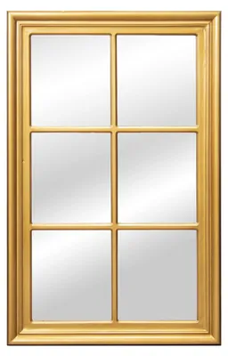 Wandspiegel, Holzfensterform, vergoldet, 70x4x110 cm