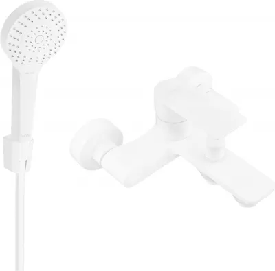 Produktbild von Mexen Royo R05 Wannenbatterie mit Brausegarnitur, Weiß - 7223R05-20