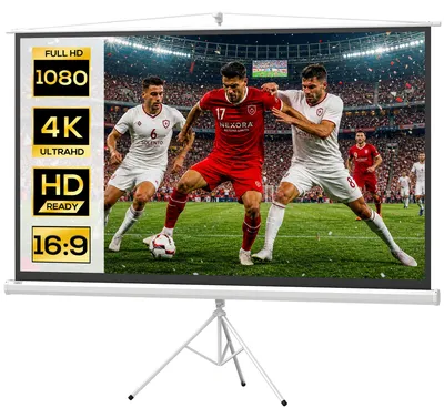 Produktbild von 100-Zoll-Projektionsleinwand mit h?henverstellbarem Stativ, 4K HD 16:9-Bildschirm
