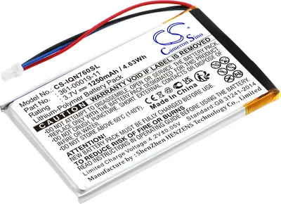 Produktbild von TECHTEK Akku Kompatibel mit [Garmin] Nuvi 3590, Nuvi 3590 LM, Nuvi 3590LMT, Nuvi 700 ( 3 wires ), Nuvi 710, Nuvi 710T, Nuvi 760, Nuvi 760T, Nuvi 765,