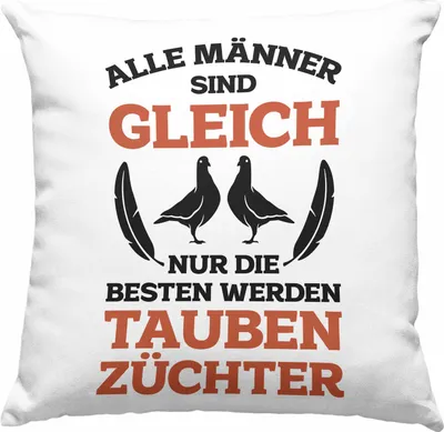 Produktbild von Trendation - Taubenzüchter Geschenkidee Deko-Kissen mit Füllung 40x40 mit Spruch für Taubenbesitzer Geschenk Taubenliebhaber (Grün)
