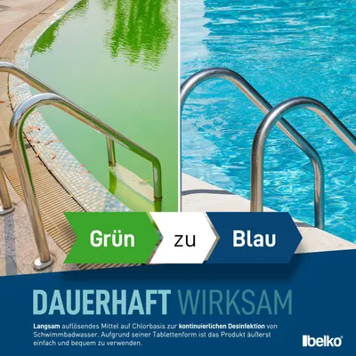 Produktbild von Belko Poolpflege Chlortabletten, 5in1 Multitabs, 200g, einzeln verpackt, europäische Herstellung
