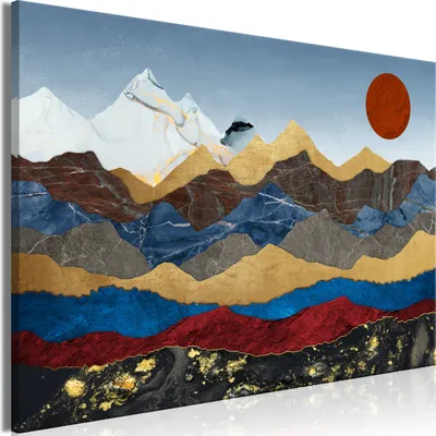 Produktbild von Italienischer Leinwand Leinwandbild - Heart of the Mountains (1 Part) Wide 90x60 cm Abstrakt c-A-0179-b-a