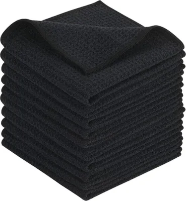 Produktbild von Mikrofasertücher Schwarz 10er Pack 30x30cm saugfähig fusselfrei waschbar