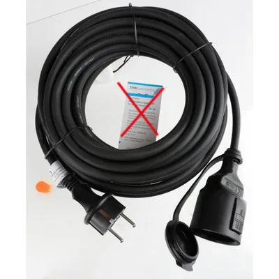 Produktbild von 10x Verlängerungskabel 10m Gummi Schwarz Außen IP44 Garten Strom Steckdose Gerät