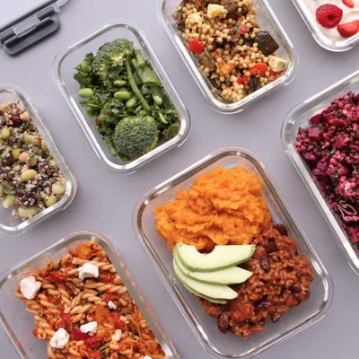 Produktbild von Glas Lebensmittelbehälter - Lunchbox - Aufbewahrungsbehälter - Set von 10 - Mit luftdichten Deckeln - BPA-frei - Auslaufsicher