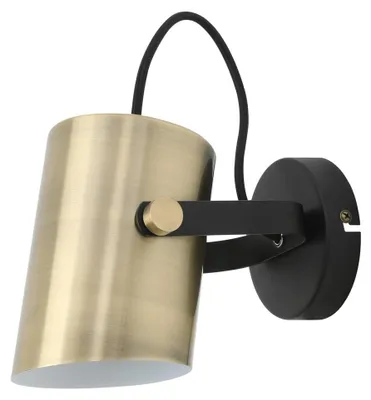 Image de Applique de style moderne avec culot E27, câble en tissu doré, idéale pour