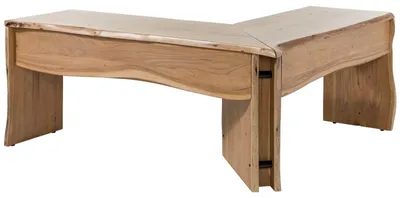 Immagine prodotto di MASSIVMOEBEL24 | scrivania in legno di Acacia 185x163x76 acacia naturale laccato PURE ACACIA #749