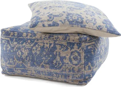 Produktbild von Paramount Pouf & Cushion Set 400 Taupe / Blau 80cm x 80cm