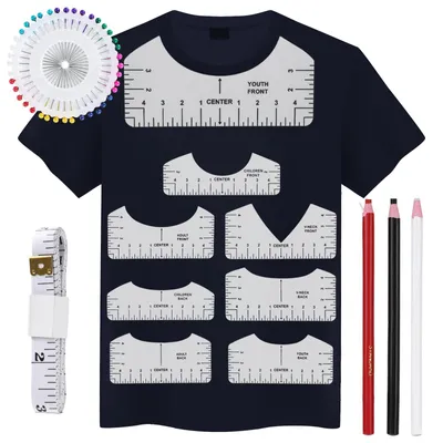 8 T-Shirt-Ausrichtungslineale aus PVC mit Zubehör