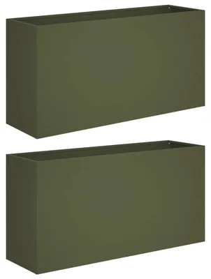 Obrázok produktu pre vidaXL Záhradný kvetináč, 2 kusy, olivovo zelená, 100 x 30 x 50 cm