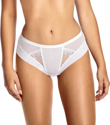 Produktbild von Gaia Dame Slip Unterhose Netz Schleife Unterwäsche 899P, Weiß 2, S