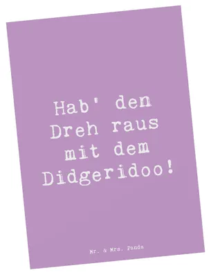 Produktbild von Mr. & Mrs. Panda Postkarte Spruch Didgeridoo Dreh - Lavendeltraum - Geschenk, Atemtechnik, Postkarten, Technik, spirituell, Musikinstrument, Fotokarte, Ansichtskarte