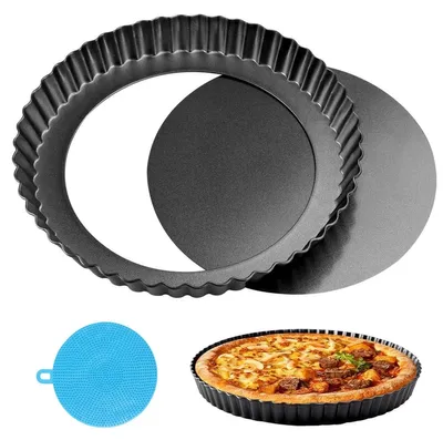 Immagine prodotto di Teglia per quiche con fondo removibile - Acciaio al carbonio - Rivestimento antiaderente - 20 cm - Nero