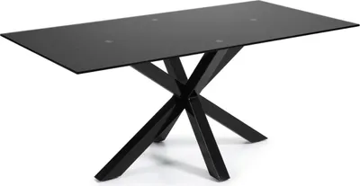 Produktbild von Tisch Argo 200 x 100 x 75 cm Epoxidschwarz und schwarzes Glas Esszimmer Esstisch