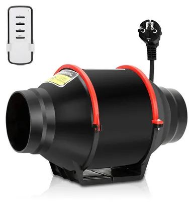 Obrázek produktu pro Clanmacy trubkový ventilátor 150mm koupelnový ventilátor s dálkovým ovládáním ventilátor Tichý nástěnný ventilátor Odtahový ventilátor Kanálový ventilátor