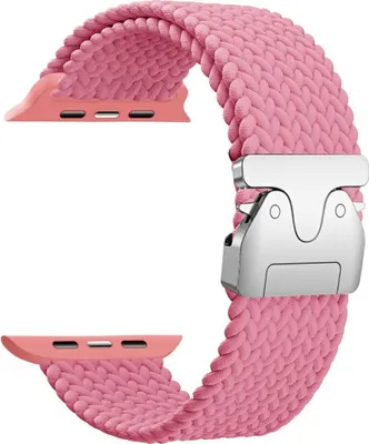 Imagen del producto de Correa de nylon trenzado Pasek Beline para paracaídas, compatible con Apple Watch de 42/44/45/49 mm, color rosa
