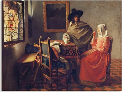 Produktbild von ARTland Leinwandbild Das Glas Wein. Um 1660/61 Größe: 120x90 cm