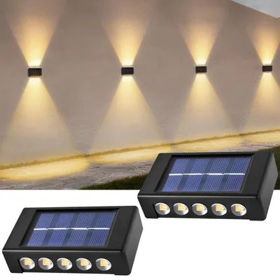 Productafbeelding van Solarlampen voor buiten, 2 stuks wandlampen op zonne-energie met 10 leds