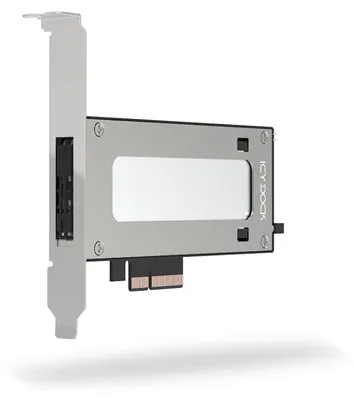 Produktbild von Icy Dock MB840M5P-B, SSD-Gehäuse, M.2, PCI Express 3.0, PCI Express 4.0, M.2, 128 Gbit/s, Schwarz, Silber