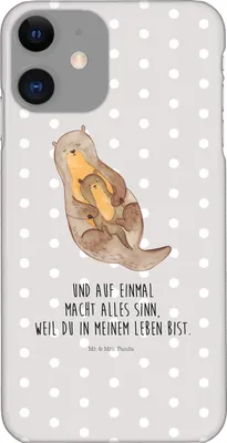 Produktbild von Mr. & Mrs. Panda Iphone 11 Handyhülle Otter Kind - Grau Pastell - Geschenk, Cover, Geburt, Hülle, Familie, Mama, XR, Baby, Mutter, Handy Schutzhülle