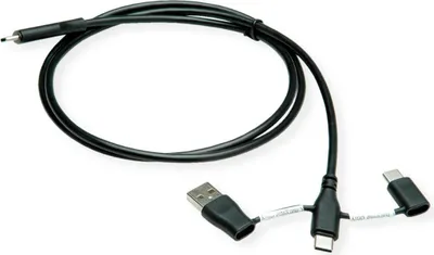 Immagine prodotto di ROLINE Cavo USB 2.0 tipo C, ST/ST, con adattatori di blocco dati tipo A+C, 1 m