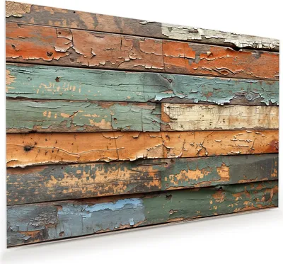 Produktbild von Glasbild 45x30cm in XXL für Wohnzimmer, Schlafzimmer Motiv Antike Holzplanken