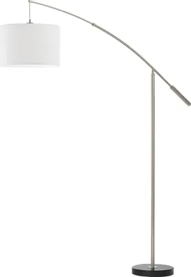 Produktbild von EGLO Stehlampe Nadina, Standleuchte aus Metall und Textil, Bogenlampe, Wohnzimmerlampe, Lampe mit Tritt-Schalter, Stofflampe mit E27