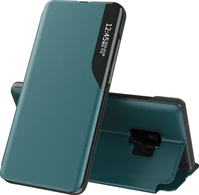Immagine prodotto di Custodia per Galaxy S9, Smart View Window Flip Stand Custodia protettiva in Finto cuoio per Samsung Galaxy S9 verde