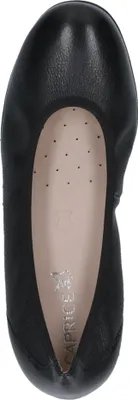 Image de Ballerines Caprice en cuir pour femmes, avec talon compensé et semelle intérieure amovible 9-22161-42, taille : 37 EU, couleur : noir