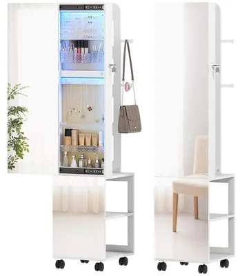 Productafbeelding van Sieradendoos Spiegel - Sieradenkast - Opbergdoos - Accessoire Organizer - 360° Draaibare Basis