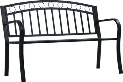 Produktbild von Gartenbank 125 cm Schwarz Stahl