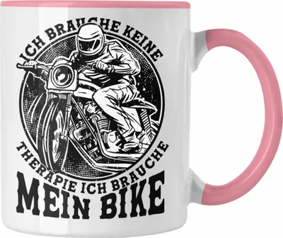 Produktbild von Trendation - Motorradfahrer Tasse Geschenk Ich Brauche Keine Therapie Biker Geschenkidee Motorrad (Rosa)