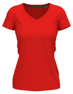 Image de Stedman - T-shirt « Claire » à col en V pour femmes FK2098 (M) (rouge écarlate)