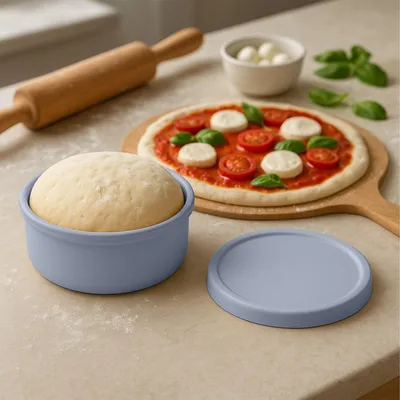 Image de Boîtes de fermentation pour pâte à pizza avec couvercles, lot de 4