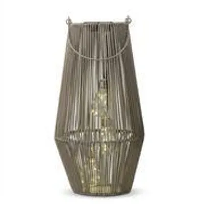 Produktbild von formano Solarlaterne Außen Garten Rattan Laterne 3 LED Birnen 45 cm Solarleuchte