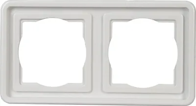 Produktbild von Kopp Standard Unterputz Feuchtraum 2-fach Abdeckrahmen, für senkrechte und waagrechte Installation, UP FR, IP44, arktis-weiß, 302402074