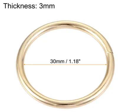 Produktbild von 20 Stš¹ck O Ringe 1.18"(30mm) Metall fš¹r Riemen Taschen Gš¹rtel DIY Handwerk Gold Ton