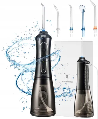 Produktbild von Schwarz Kabellose Zahnspülung 4 Tipps 5 Stufen 300Ml 30W Ipx7