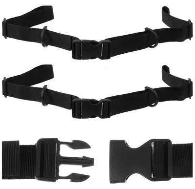 Image de Sangles de poitrine pour sac à dos, lot de 2, noires, en nylon, réglables, à fermeture rapide, antidérapantes, longueur de 15 à 60 cm