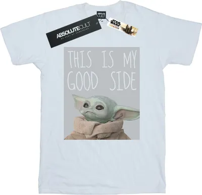 Image de T-shirt Star Wars - « The Mandalorian The Child Good Side » pour femme BI45658 (5XL) (blanc)