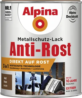 Produktbild von Alpina Metallschutz-Lack Anti-Rost 750 ml braun matt