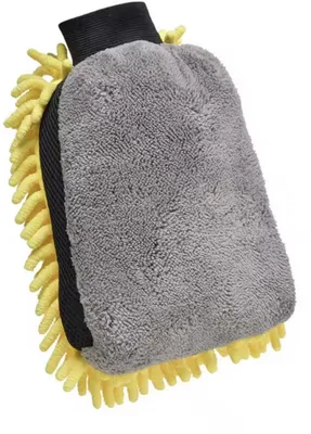 Produktbild von Mikrofaser-Auto-Reinigungshandschuh – Reinigungshandschuh für das Auto – Gelb/Grau – Reinigungstuch – 25/18 cm – CHPN