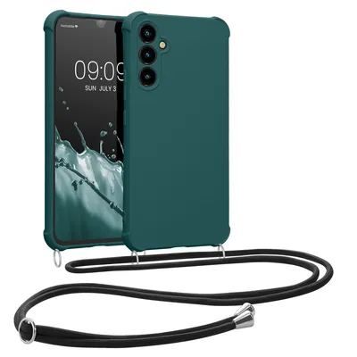 Produktbild von kwmobile Necklace Case kompatibel mit Samsung Galaxy A34 5G Hülle - Cover mit Kordel zum Umhängen - Silikon Schutzhülle Petrol