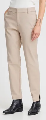 Image de Pulz Jeans PZBINDY - Pantalon pour femme - Pantalon en tissu - Coupe étroite avec fente - Mélange de coton et Élasthanne - Coupe classique