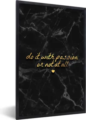 Produktbild von MuchoWow® Gerahmtes Poster Zitate - Sprichwörter - Gold - Marmor 20x30 cm - Poster mit Schwarzem Bilderrahmen Wandposter Rahmen Foto Bilder - Drucken - Bilder Poster im Rahmen