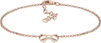Produktbild von ELLI Damen feine Gliederkette mit Schleifen-Motiv, Verlängerung für individuelle Passform