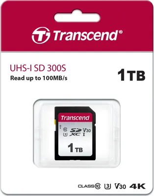 Productafbeelding van Transcend 300S - Flashgeheugenkaart - 1 TB - Video Class V30 / UHS-I U3 / Class10 - SDXC UHS-I