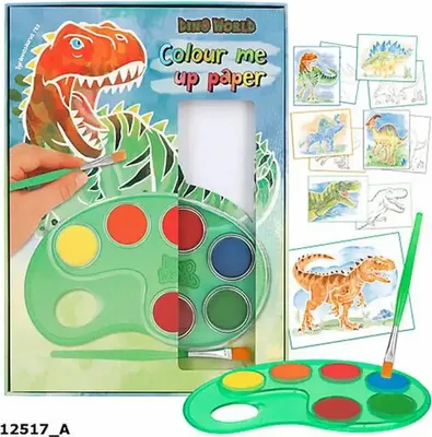 Immagine prodotto di Depesche Dino World Malbuch Color me up paper mit Malkasten